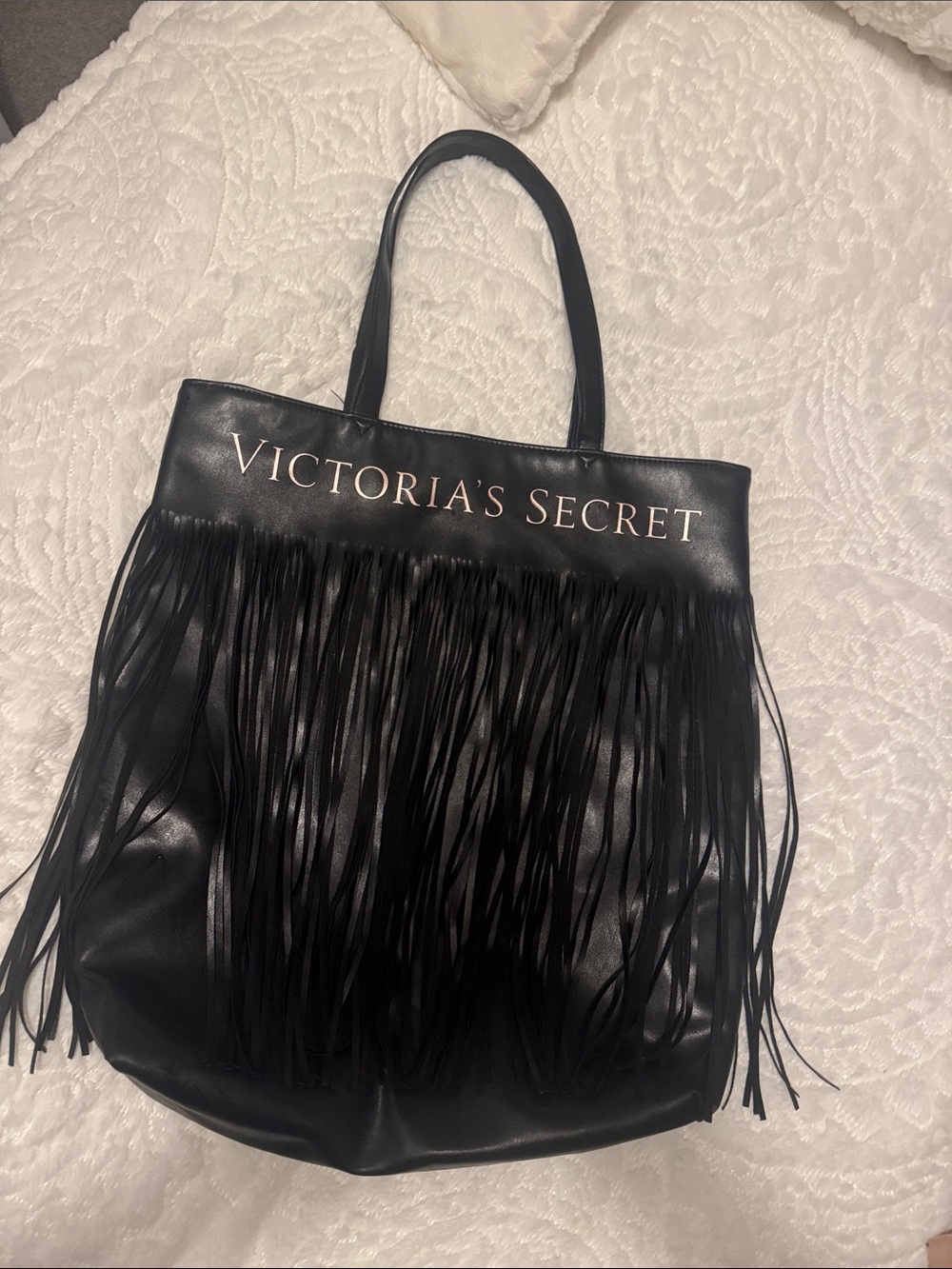 Victoria's Secret Black Fringe Tote